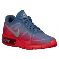 Nike Air Max Sequent Hommes chaussures de course rouge/bleu clair BHO243
