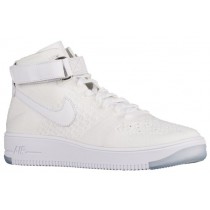 Nike Air Force 1 Ultra Flyknit Mid Hommes baskets blanc/blanc CAQ198